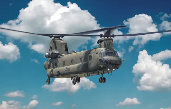Picture Boeing, CH-47F, Chinook, HC Mk.2, the American heavy military transport helicopter