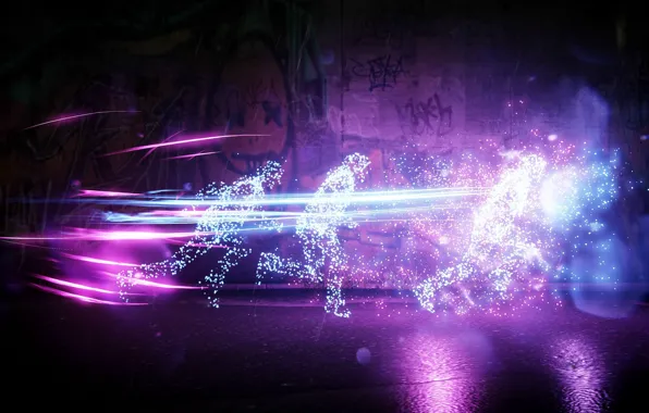 Picture graffiti, people, running, runs, the disappearance, infamous