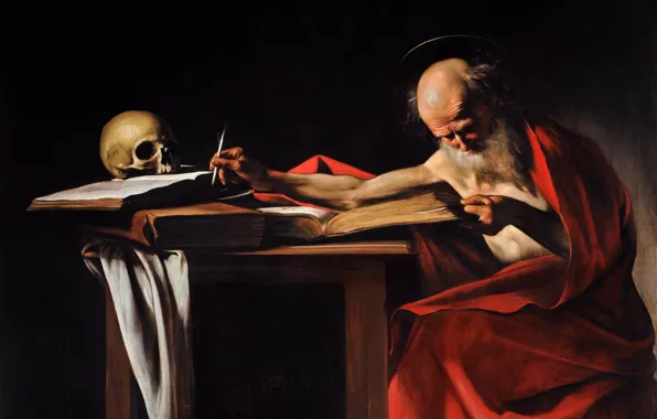 Picture, Caravaggio, mythology, Saint Jerome, Michelangelo Merisi da Caravaggio
