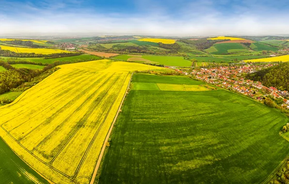 Picture field, Czech Republic, meadow, panorama, Hradcovice