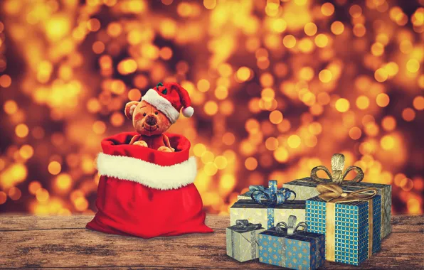 Winter, red, lights, smile, glare, background, holiday, toy