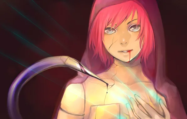 Blood, doll, boy, art, Anime, Naruto, Naruto, Anime