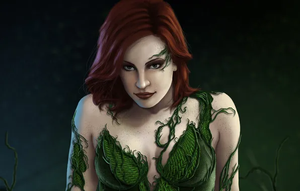 Red, dc comics, poison ivy, Poison Ivy, Pamela Isley