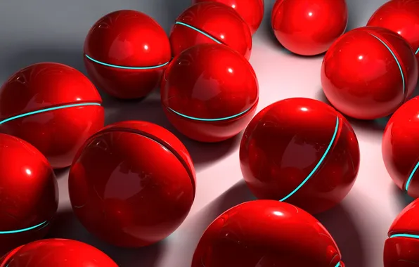 Red, balls, sphere