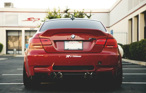 Picture red, strip, bmw, BMW, Parking, red, back, e92