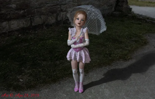 Umbrella, Girl, Baby