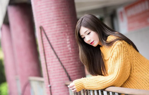 Girl, Asian, sweater