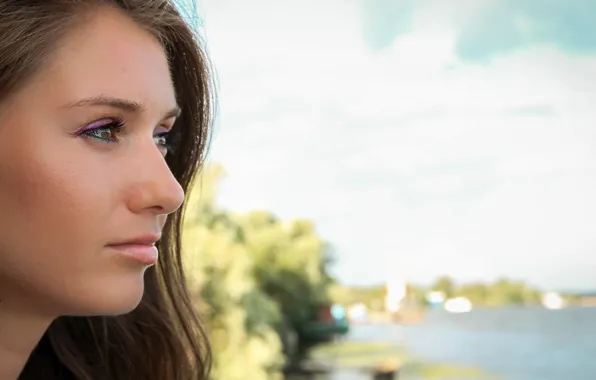 Look, girl, sweetheart, makeup, brown hair