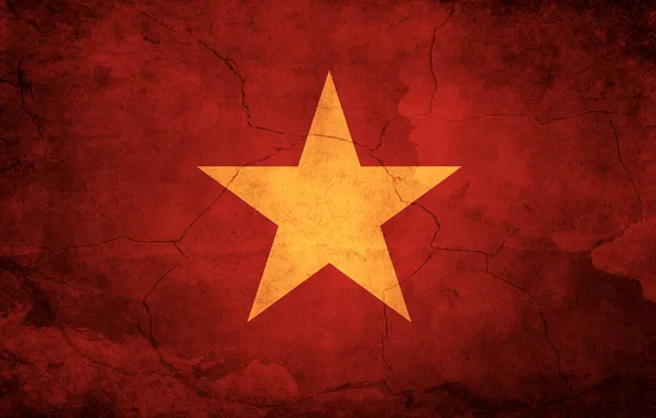 Red, star, flag, Vietnam, Vietnam