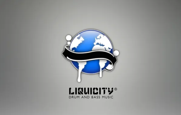 Music, Planet, Earth, Logo, liquid, Drum and Bass, Dubstep, Liquicity
