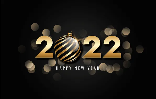 Gold, figures, New year, golden, black background, new year, happy, luxury