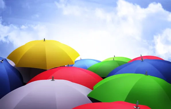 Picture the sky, umbrella, colorful