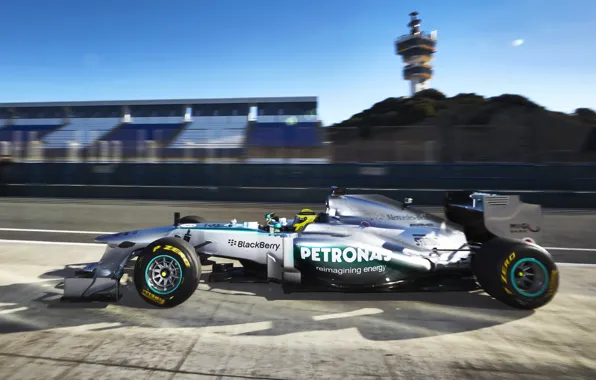 Picture Mercedes, the car, formula 1, Nico Rosberg