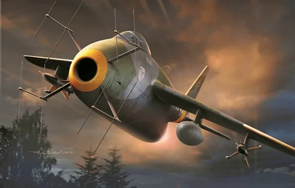 Germany, fighter-interceptor, Luftwaffe, night fighter, Arkady Sparrow, Messerschmitt Me P.1101 Nightfighter