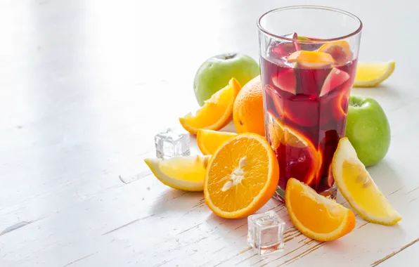 Lemon, orange, Apple, Cocktail, Ice, drink, fruit, Juice