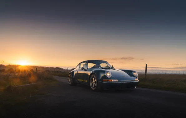 Picture 911, Porsche, sky, sun, 964, sports car, front view, Theon Design Porsche 911