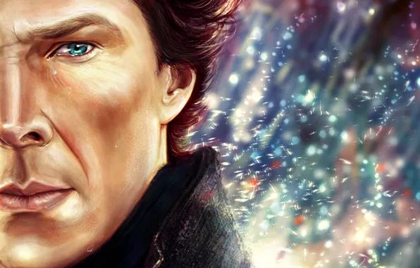 Art, tear, Sherlock Holmes, Benedict Cumberbatch, Benedict Cumberbatch, Sherlock, Sherlock BBC, Sherlock (TV series)