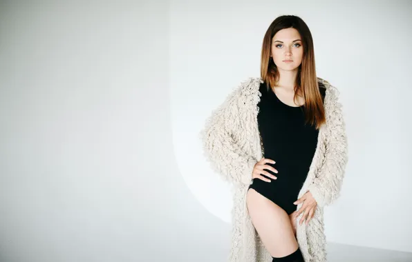 Picture look, brown hair, face, girl, figure