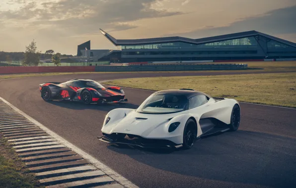 Picture machine, Aston Martin, lights, supercar, track, hypercar, Valkyrie, Red Bull Racing