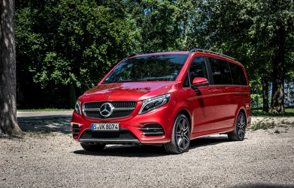 Picture red, Mercedes-Benz, van, 4MATIC, AMG Line, V-class, 300 d