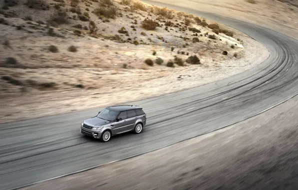 Picture Auto, Road, Machine, Speed, Grey, Range Rover, The view from the top, SUV