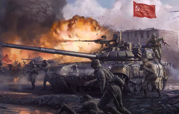 USSR, Russia, Fiction, t-72, ka-52, the armed forces of Russia, The red army, Red Army