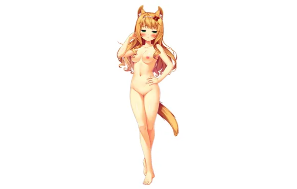 Girl, sexy, erect nipples, green eyes, long hair, legs, pussy, nipples