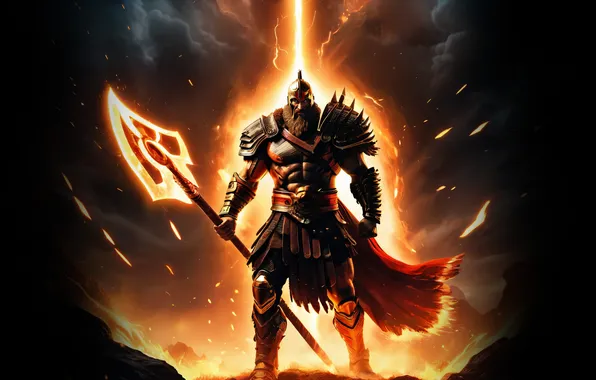 Man, warrior, spear