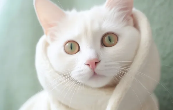 Cat, look, pose, kitty, face, AI art, neural network