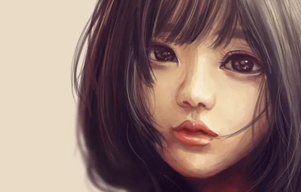 Picture look, face, eyelashes, hair, portrait, art, Craelle