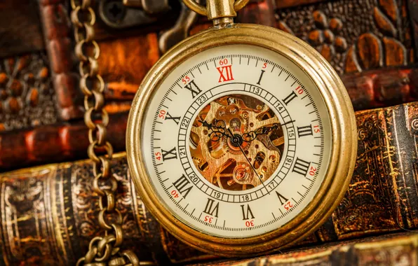 Arrows, watch, books, dial, bokeh, closeup, pocket watch