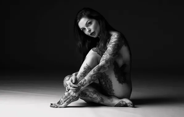 Girl, model, piercing, tattoo, tatoo, Riae