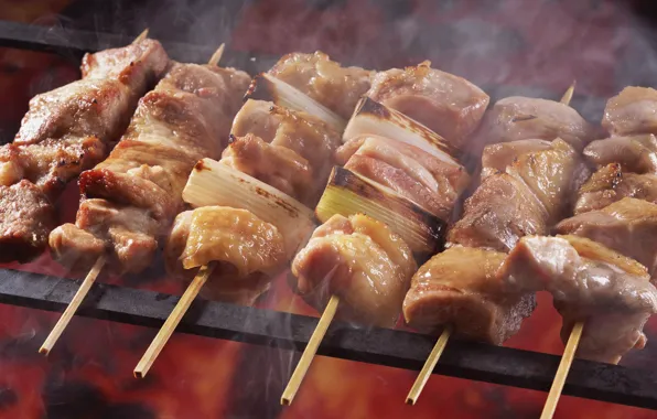 Meat, kebab, skewers