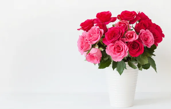 Picture red, vase, pink, Miltsova