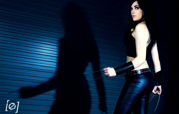 Picture look, girl, shadow, costume, claws, cosplay, X-23, Laura Kinney