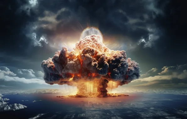 Mushroom, The explosion, Digital art, A nuclear explosion, AI art, Nuclear weapon, The Art of …