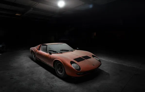 Auto, Lamborghini, Dust, Machine, Light, 1971, Lights, Car