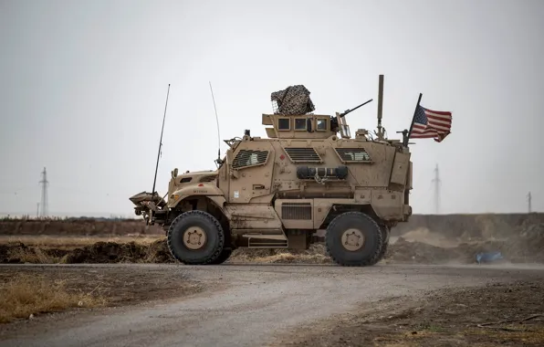 Picture Flag, USA, Syria, Syria, Military base, Military base, US vehicle, Rumailan