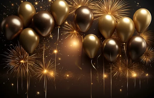 Balls, balloons, holiday, balls, Shine, salute, blue, Christmas