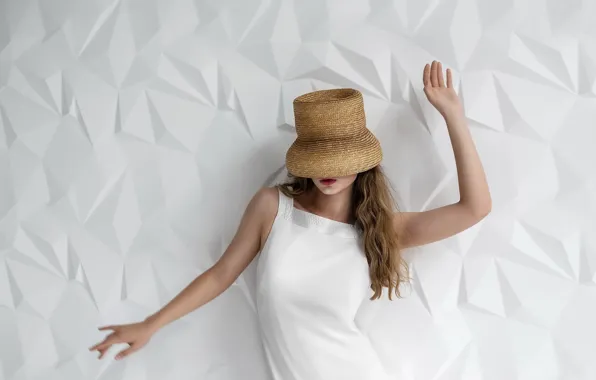 Picture girl, background, hat