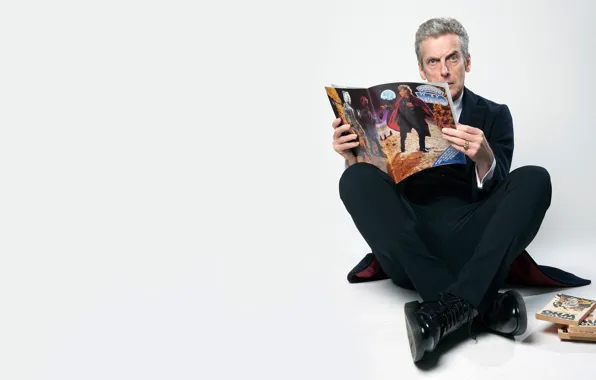 Picture look, background, shoes, actor, male, journal, books, Doctor Who