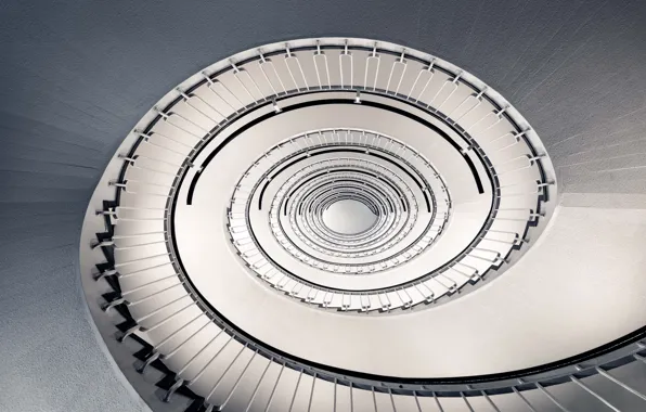 Spiral, staircase, architecture, stairs, handrail