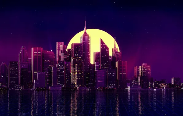 Sunset, lights, home, vector