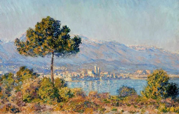 Landscape, picture, Claude Monet, View of Antibes from the Plateau Notre-Dame