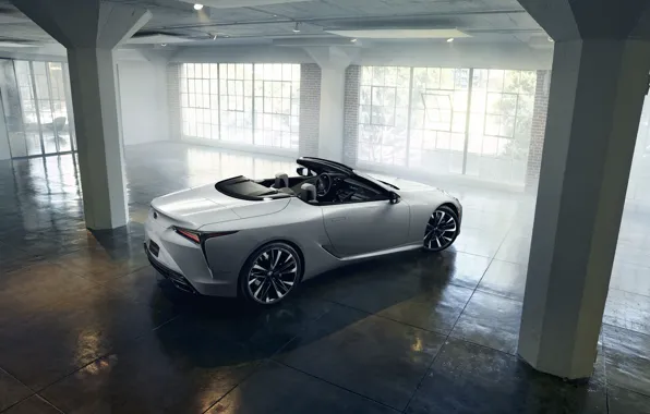 White, light, Lexus, convertible, 2019, LC Convertible Concept