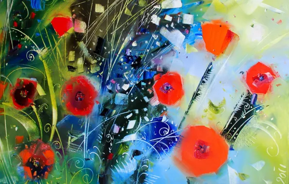 Picture, grass, painting, Abstraction, Olga Polishchuk