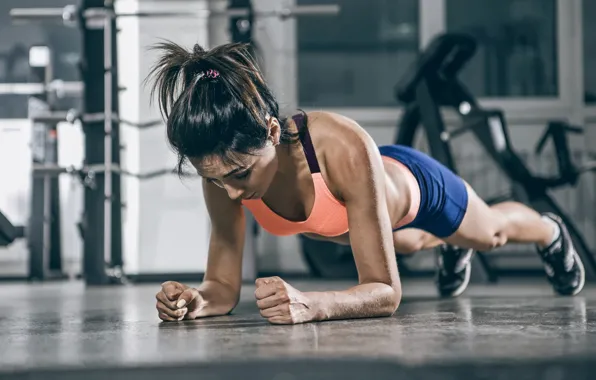 Figure, fitness, press, pose, the gym, training, workout, fitness