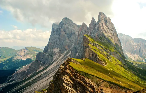 Mountains, nature, height, panorama, cloud. view