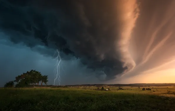 Picture summer, the sky, clouds, light, clouds, lightning