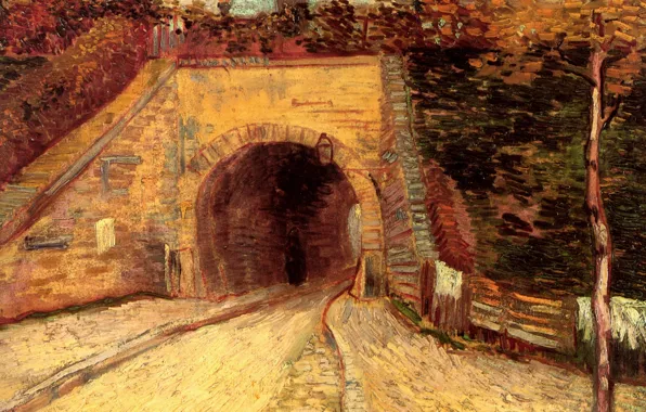 Arch, tunnel, Vincent van Gogh, Underpass, Roadway with, The Viaduct